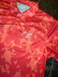 Mens Orange Camo Polo Shirt