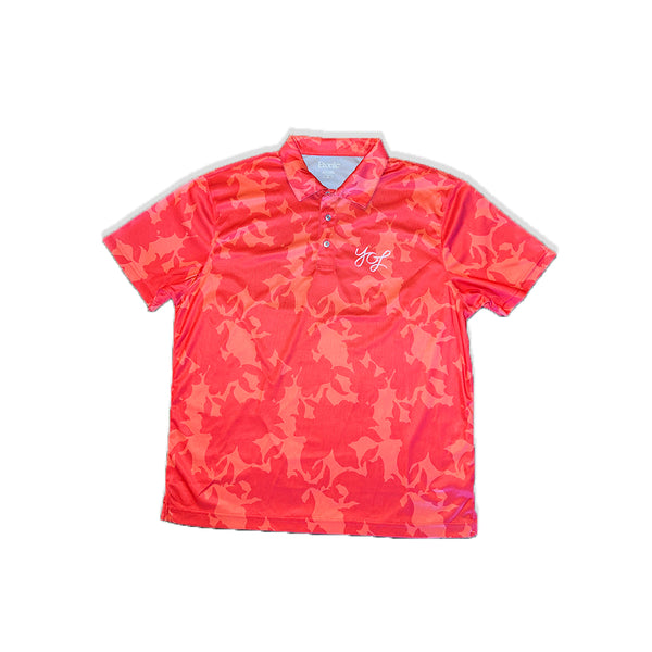 Mens Orange Camo Polo Shirt